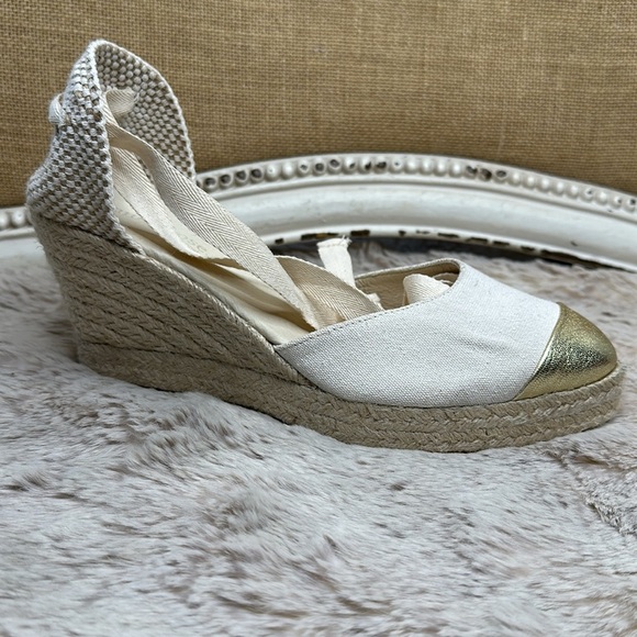 Mint & Rose | Espadrille for Anthropologie in Cream & Gold - Picture 1 of 12